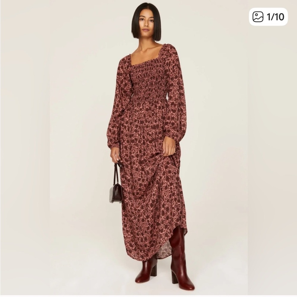 Faherty Susanna Smocked Dress in Montserrat Floral Small